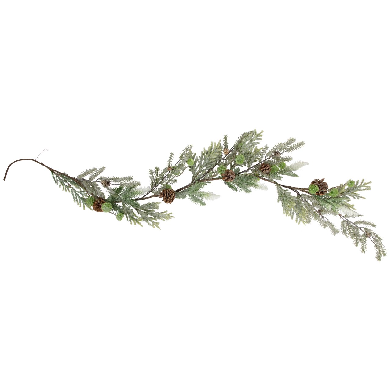 Northlight Artificial Christmas Garland with Frosted Foliage and Pinecones - 5' x 8" - Unlit